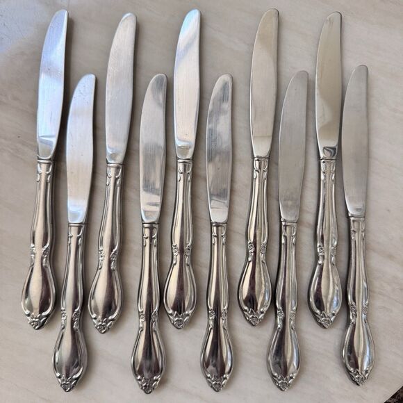 10pc ONEIDA Chatelaine Stainless Dinner Knife Set 8 1/2” Community Betty Crocker - Picture 1 of 8